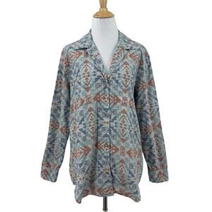 Eddie Bauer Ilaria Urbanati Northwest Shirt Womens Large Aztec Boyfriend…